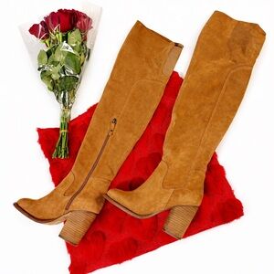 Kelsi Dagger Tan Over the Knee Boots